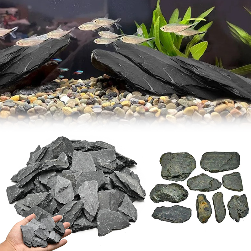 Aquarium Fish Types - 500/1000g Aquarium-Landschaftsstein-Set Schieferfelsen Terrarium-Dekorationen Wasserspiel-Zubehör ZYF