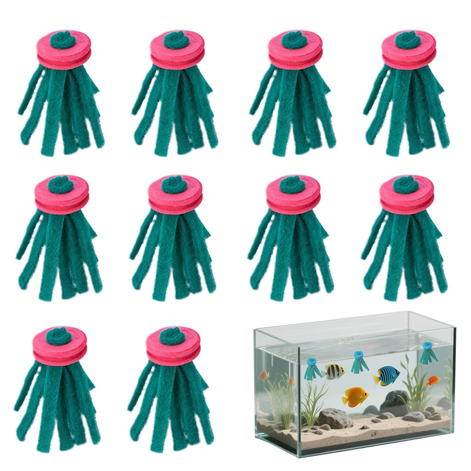 Aquarium Fish Food - 10 Stück Aquarium-Legenetz, dekorativer schwimmender Eiersammler,