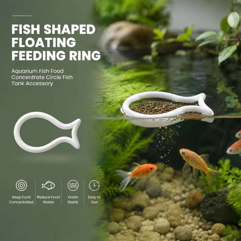 Aquarium Fish Food - Fischförmiger Schwimmender Futterring Aquarium Fischfutterkonzentrat Kreis