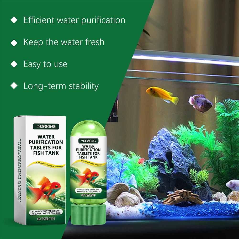 Aquarium Fish Maintenance - Wasserreinigungstabletten für Aquarien, Algenentferner, Klärer, Geruchsentferner,