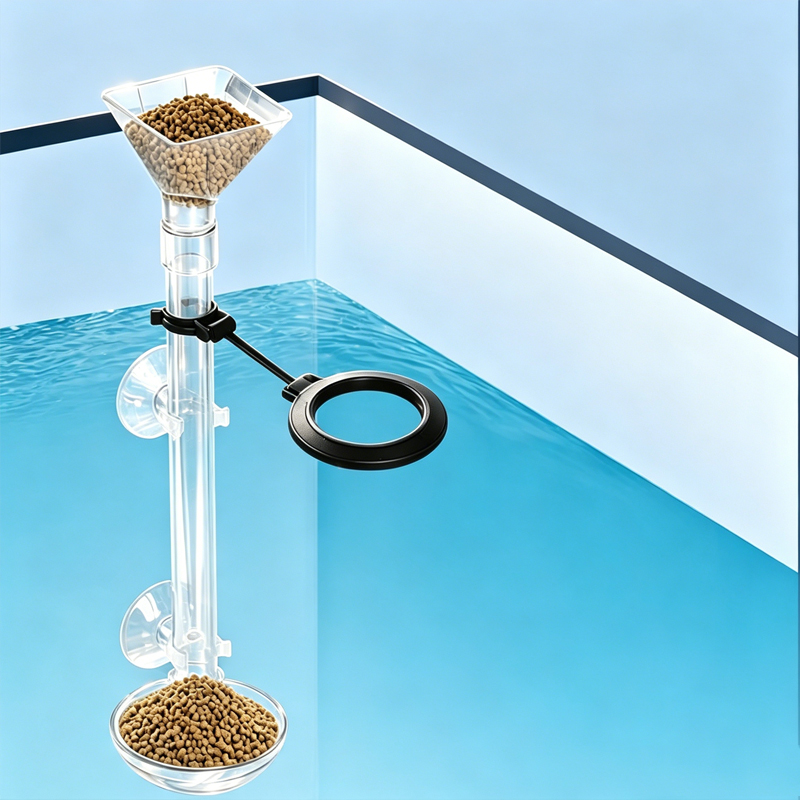 Aquarium Fish Food - Acryl-Aquarium-Fischfütterer Transparentes Teleskop-Rohr Multifunktionaler Fischbecken-Futterspender mit