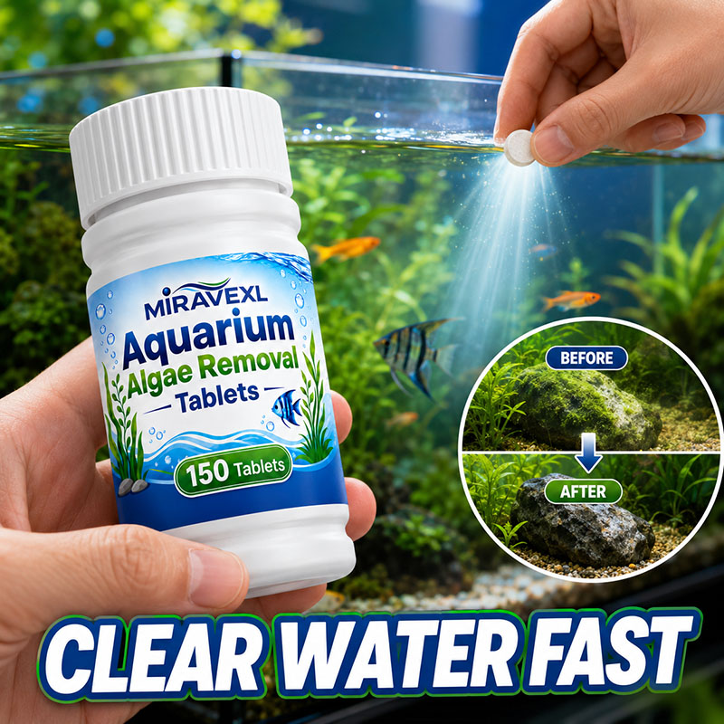 Aquarium Fish Maintenance - MIRAVEXL 150 Aquarium-Algenentfernungstabletten, Sicherer Algenkiller-Reiniger, Schnelle