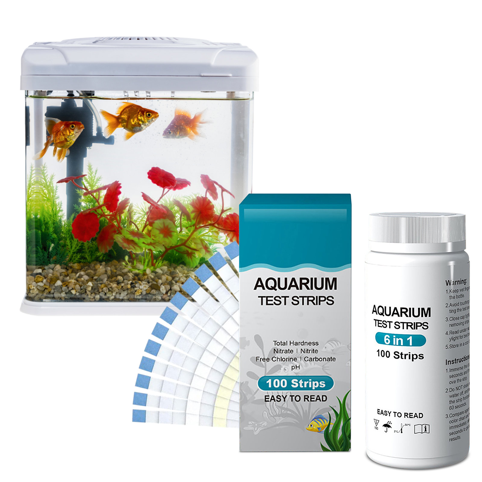100 stücke 6-in-1 Wasser Quali – Aquarium Fish Pond Bewertung und Preis