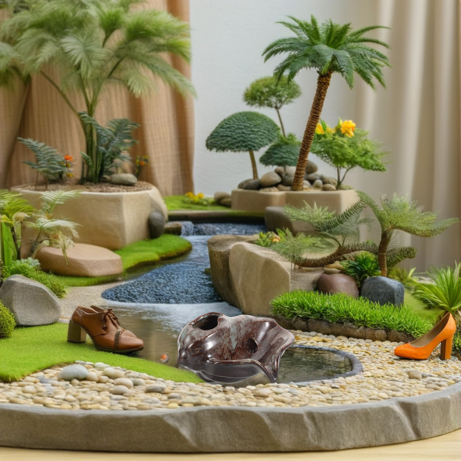 Keramik-Fontäne mit Wasserfall – Aquarium Fish Tank Bewertung und Preis